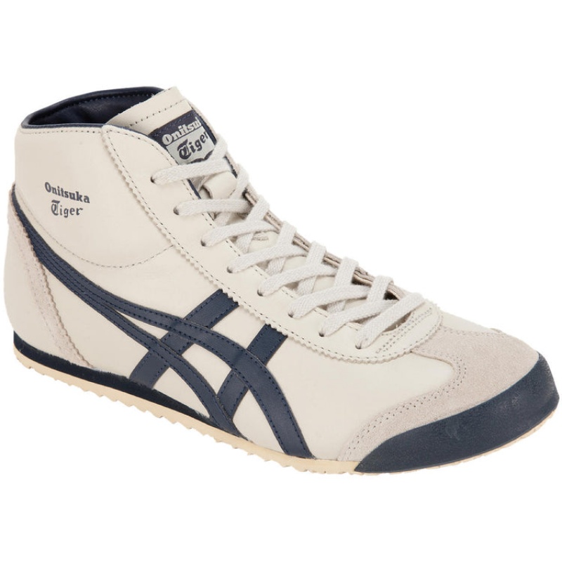 Beige / Black Women's Onitsuka Tiger Mexico Mid Runner Sneakers Online India | J5I-9946