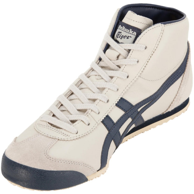 Beige / Black Women's Onitsuka Tiger Mexico Mid Runner Sneakers Online India | J5I-9946