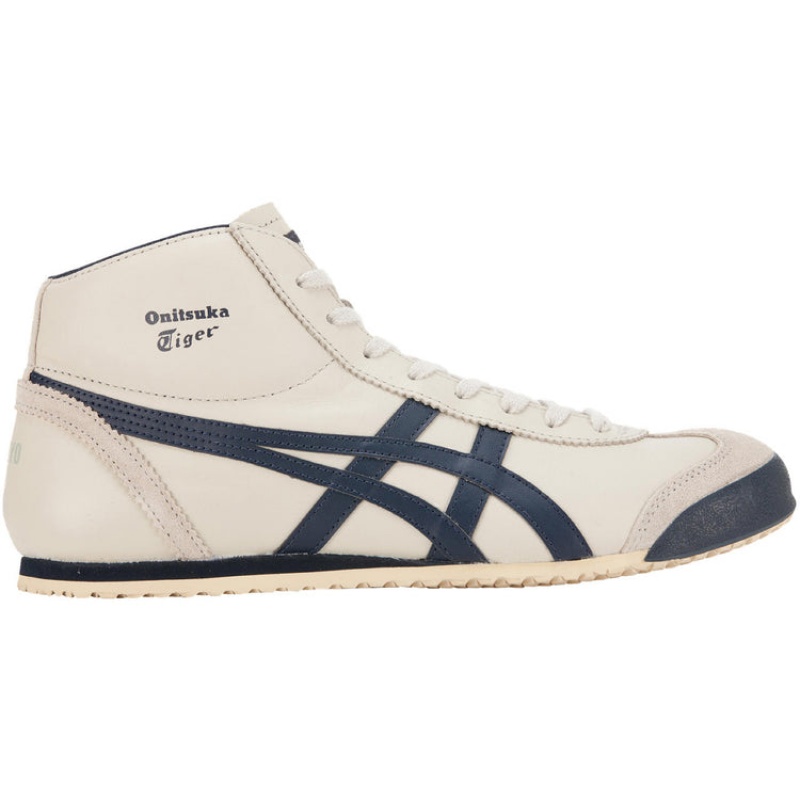 Beige / Black Women\'s Onitsuka Tiger Mexico Mid Runner Sneakers Online India | J5I-9946