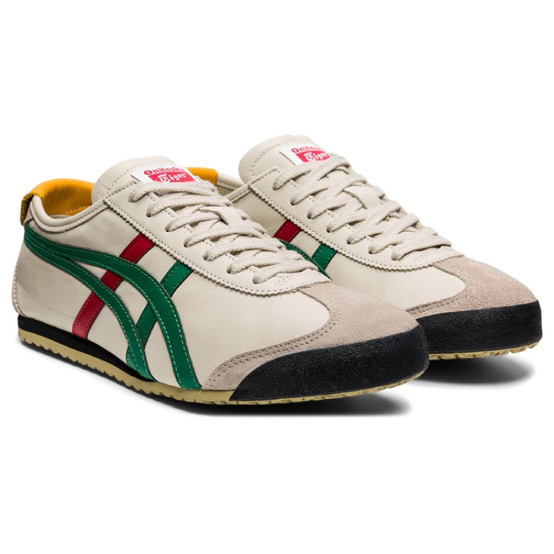 Beige / Green Men's Onitsuka Tiger Mexico 66 Online India | S5O-9750