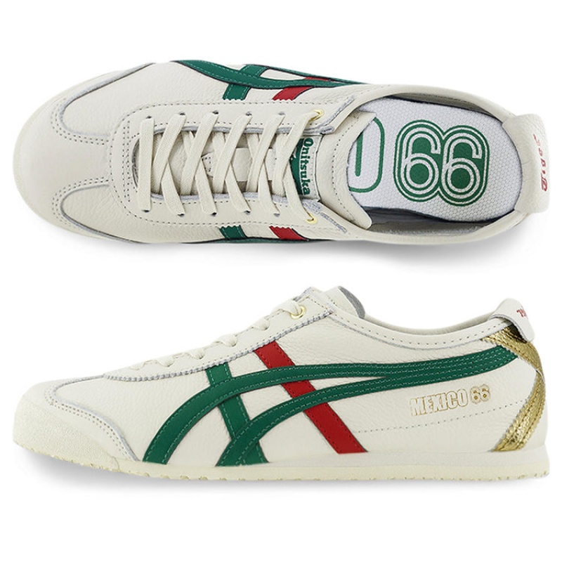 Beige / Green Men's Onitsuka Tiger Mexico 66 Online India | A7J-4596