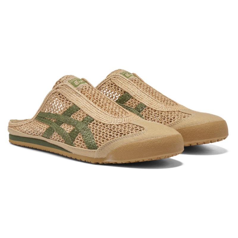 Beige / Green Men's Onitsuka Tiger Sabot Mexico 66 Online India | A8Y-8426