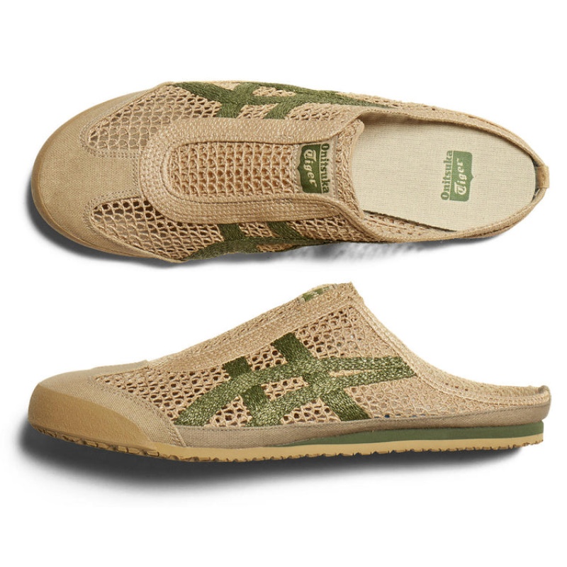 Beige / Green Men's Onitsuka Tiger Sabot Mexico 66 Online India | A8Y-8426