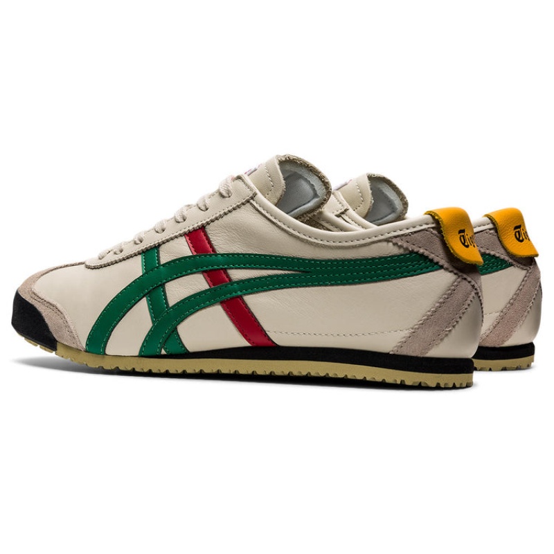 Beige / Green Women's Onitsuka Tiger Mexico 66 Online India | M0X-7347