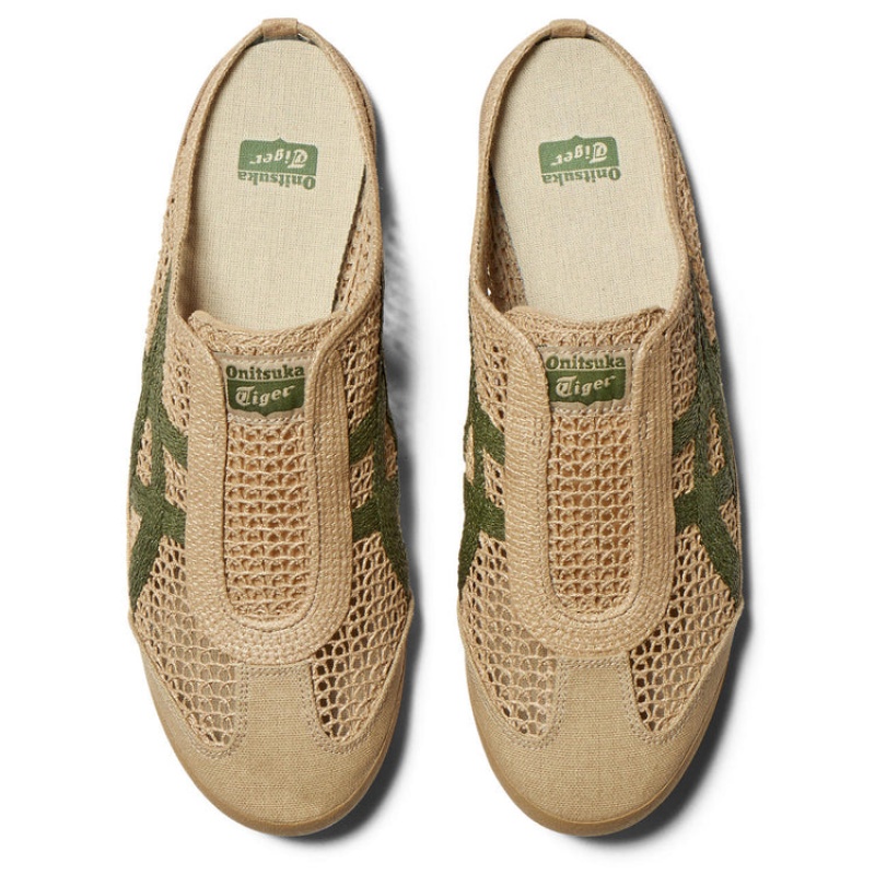 Beige / Green Women's Onitsuka Tiger Sabot Mexico 66 Online India | Q6H-7184