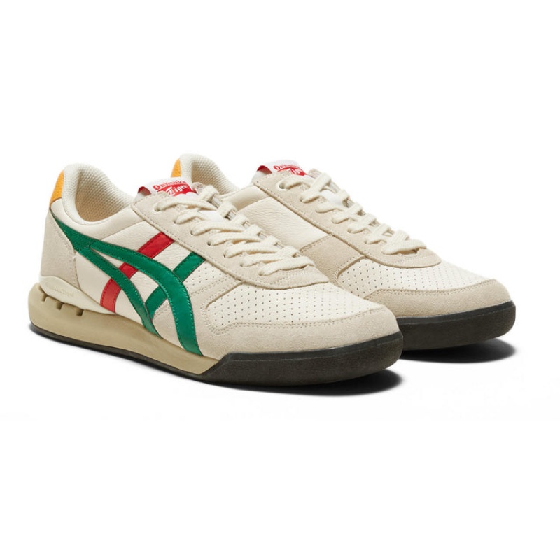 Beige / Green Women's Onitsuka Tiger Ultimate 81 Ex Sneakers Online India | Y0R-9477