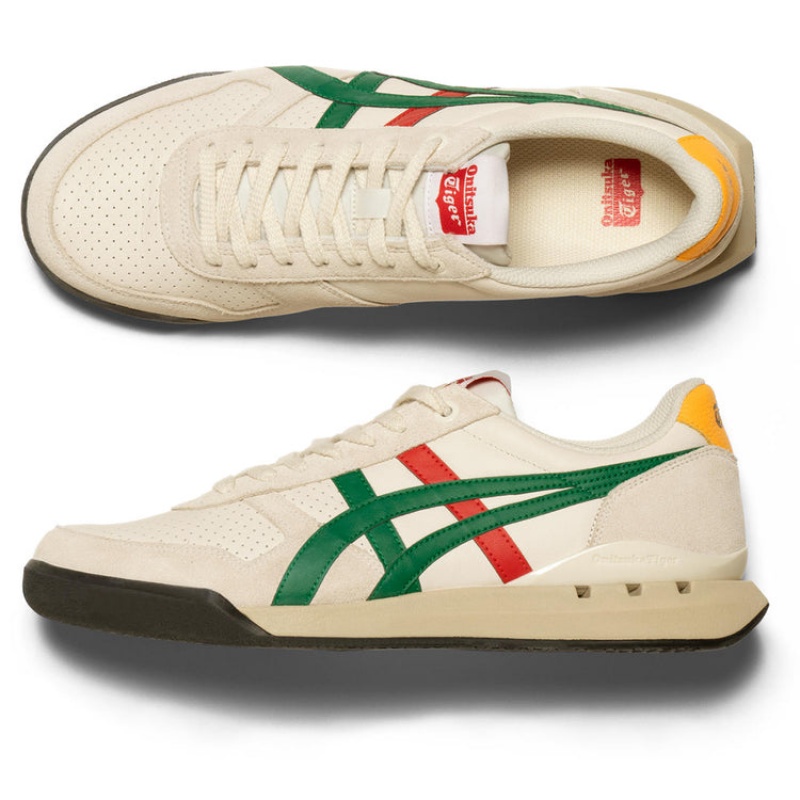 Beige / Green Women's Onitsuka Tiger Ultimate 81 Ex Sneakers Online India | Y0R-9477