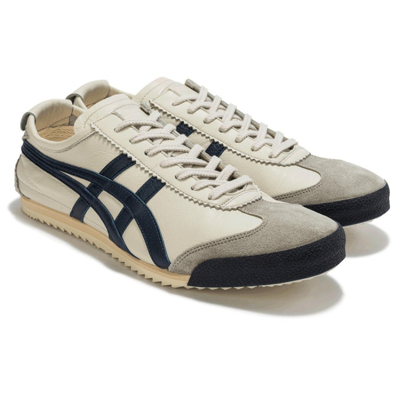 Beige / Indigo Blue Men's Onitsuka Tiger Deluxe Mexico 66 Online India | G2A-7981