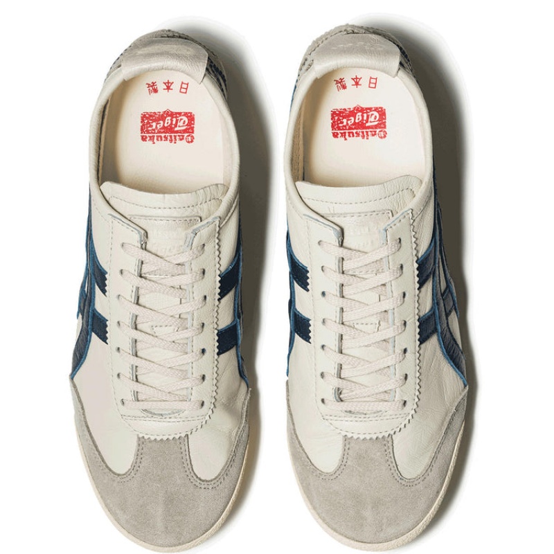 Beige / Indigo Blue Women's Onitsuka Tiger Deluxe Mexico 66 Online India | J0O-1666