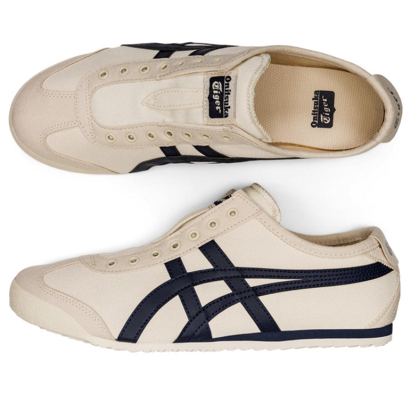 Beige / Navy Kids' Onitsuka Tiger Mexico 66 Slip-on Online India | W5J-3101