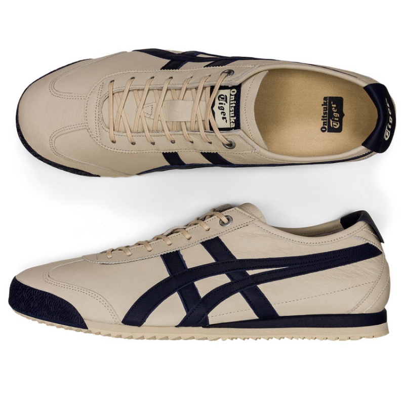 Beige / Navy Men's Onitsuka Tiger Mexico 66 SD Online India | Z3H-9615