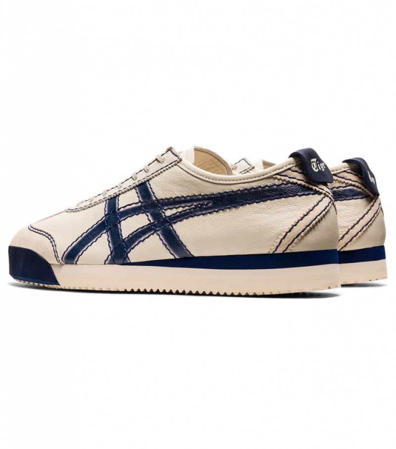 Beige / Navy Men's Onitsuka Tiger Pf Mexico 66 SD Online India | H1D-1437