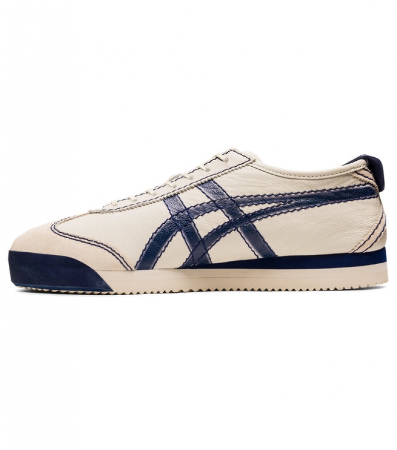 Beige / Navy Men's Onitsuka Tiger Pf Mexico 66 SD Online India | H1D-1437