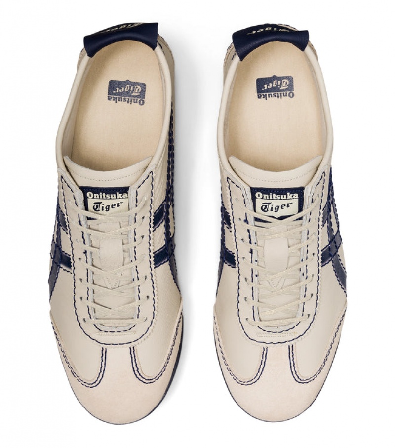 Beige / Navy Men's Onitsuka Tiger Pf Mexico 66 SD Online India | H1D-1437