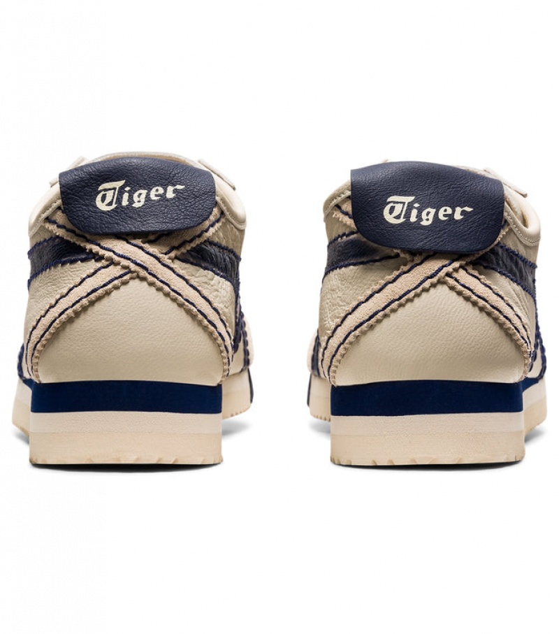 Beige / Navy Men's Onitsuka Tiger Pf Mexico 66 SD Online India | H1D-1437