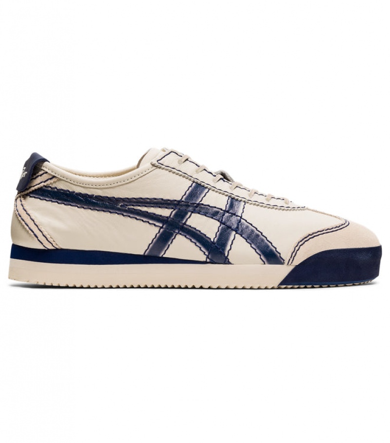 Beige / Navy Men\'s Onitsuka Tiger Pf Mexico 66 SD Online India | H1D-1437