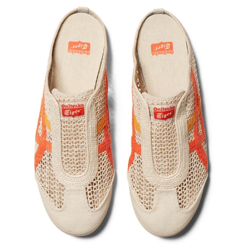 Beige / Orange Men's Onitsuka Tiger Sabot Mexico 66 Online India | L4O-2469