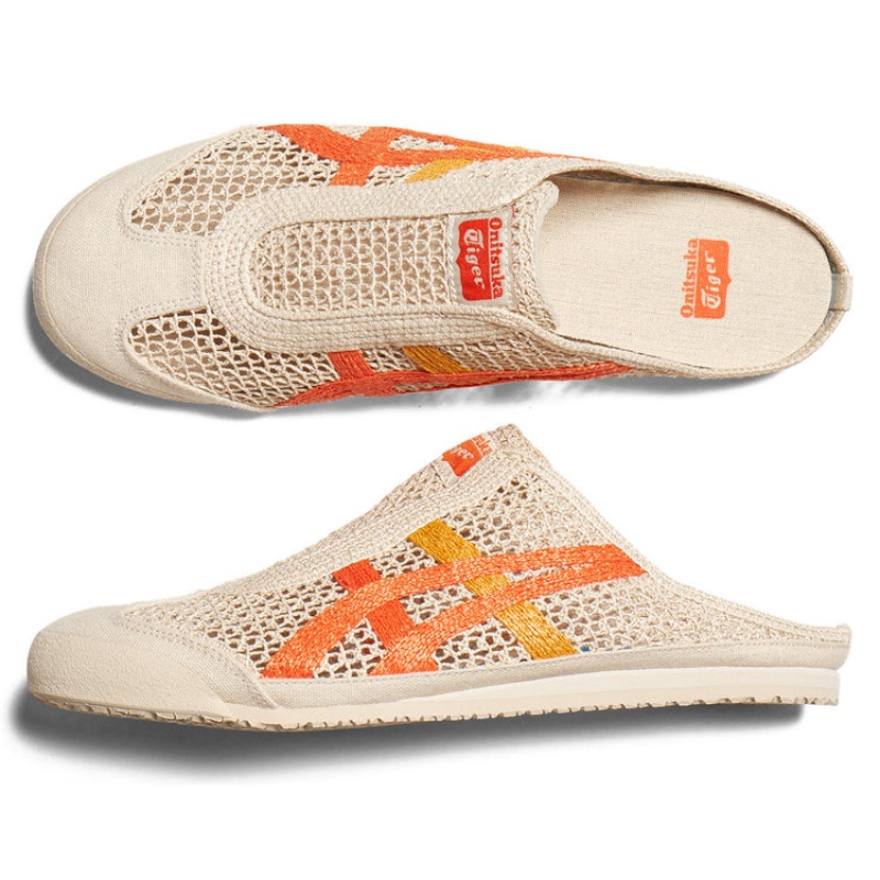 Beige / Orange Men's Onitsuka Tiger Sabot Mexico 66 Online India | L4O-2469