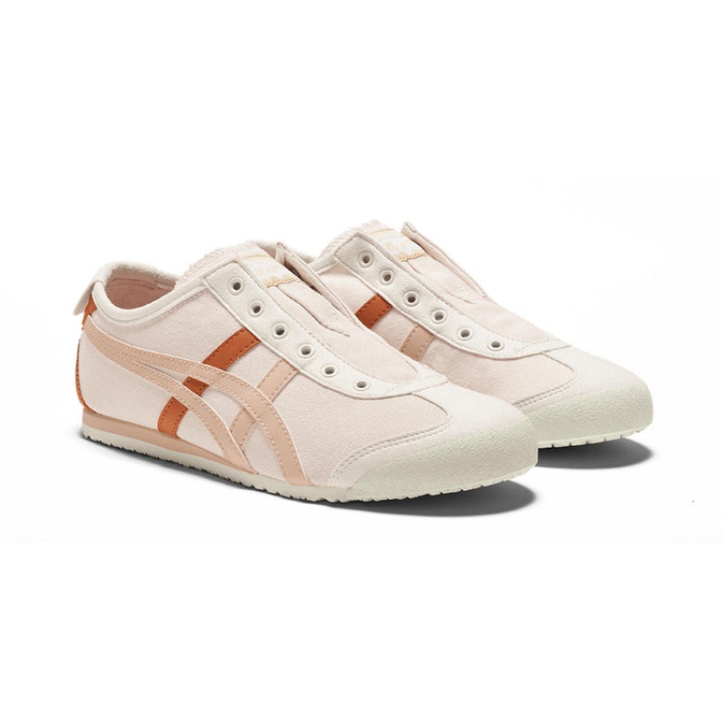 Beige / Orange Women's Onitsuka Tiger Mexico 66 Slip-on Online India | B1J-5017