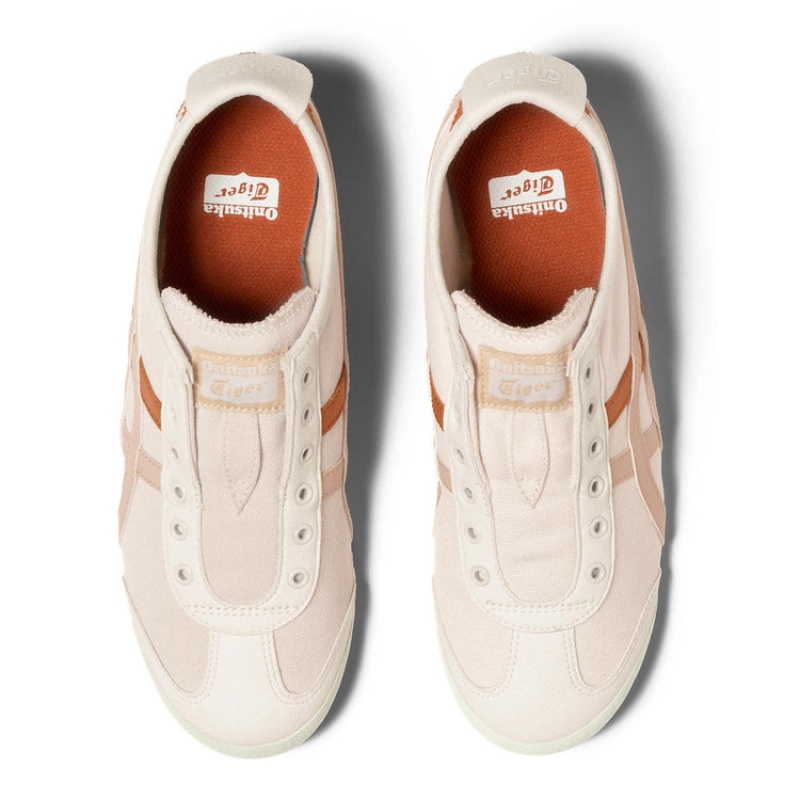 Beige / Orange Women's Onitsuka Tiger Mexico 66 Slip-on Online India | B1J-5017