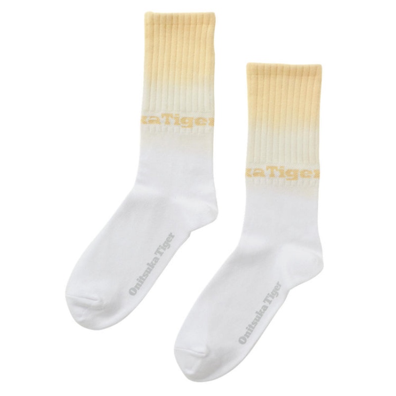 Beige / White Men\'s Onitsuka Tiger Middle Socks Online India | M8A-4251