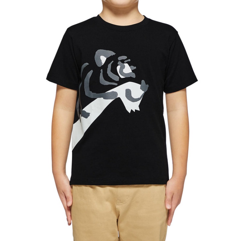 Black Kids' Onitsuka Tiger Graphic T Shirts Online India | H0B-7900