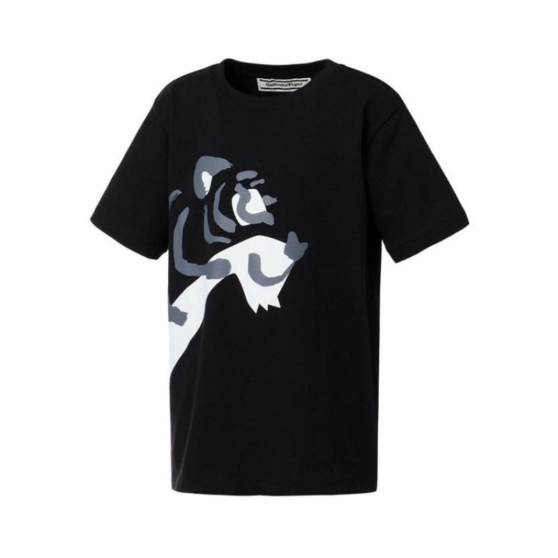 Black Kids' Onitsuka Tiger Graphic T Shirts Online India | H0B-7900