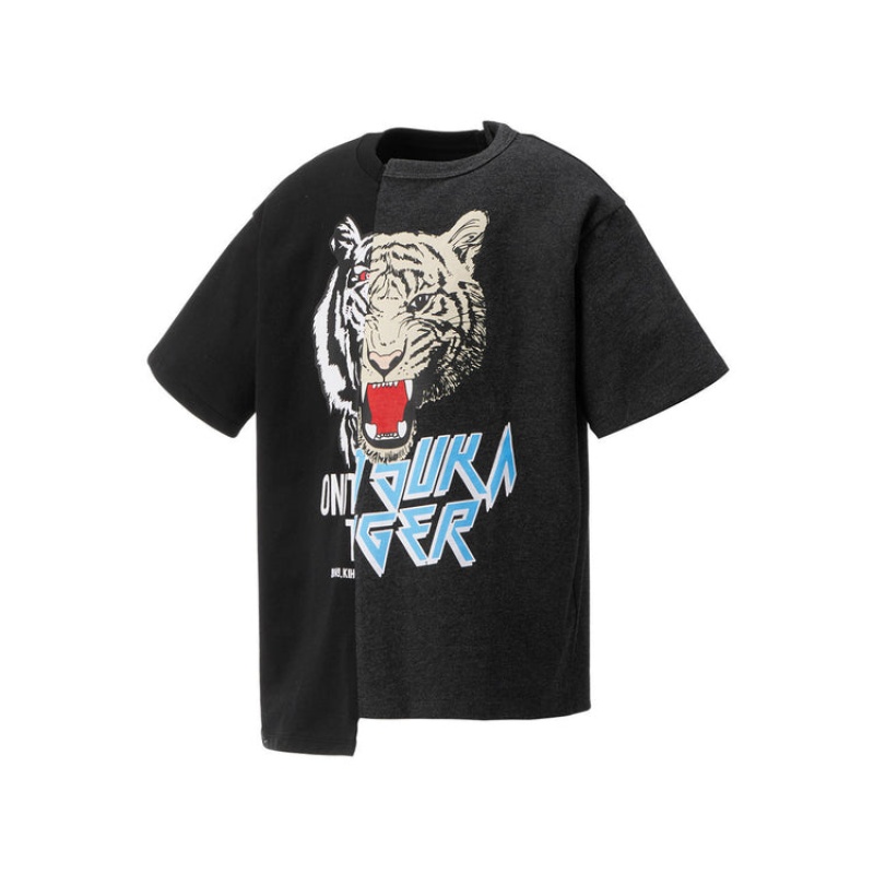 Black Kids' Onitsuka Tiger Graphic T Shirts Online India | D0N-9720