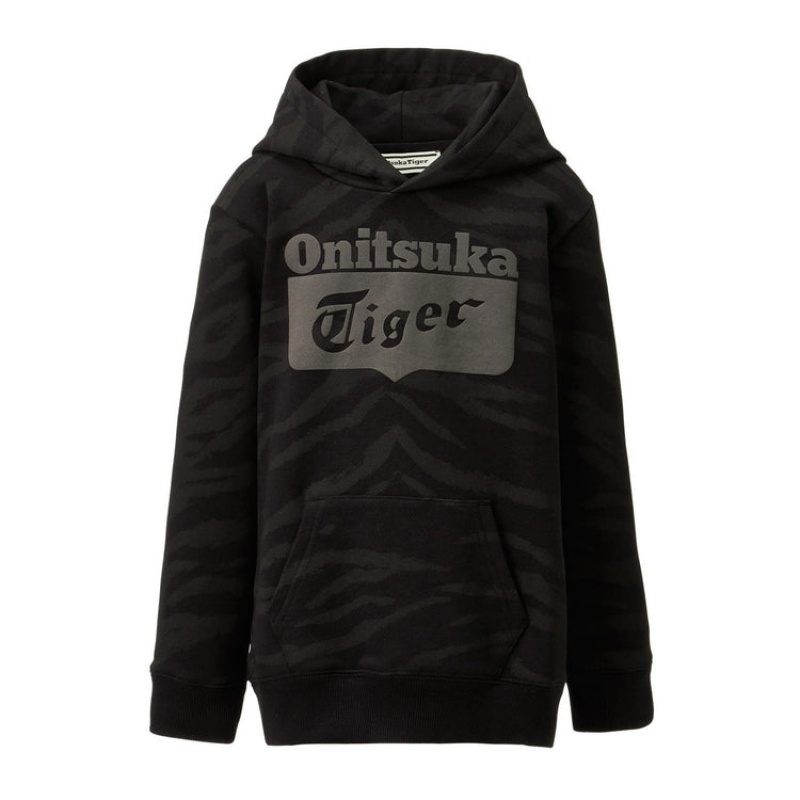 Black Kids\' Onitsuka Tiger P Sweat Hoodie Online India | R5D-3492