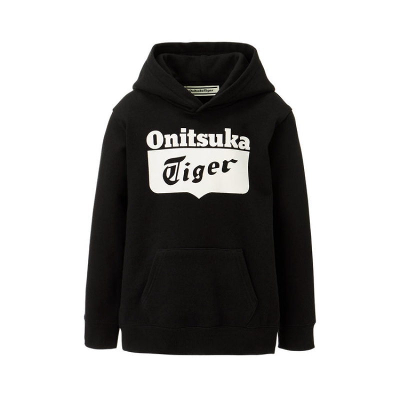 Black Kids\' Onitsuka Tiger Sweat Hoodie Online India | G4W-1615