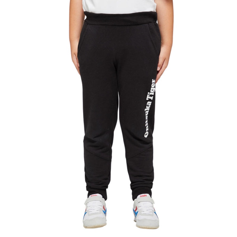 Black Kids' Onitsuka Tiger Sweatpants Online India | H7D-7336