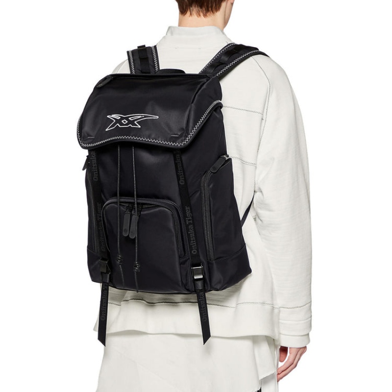 Black Men's Onitsuka Tiger Backpacks Online India | R1M-4464