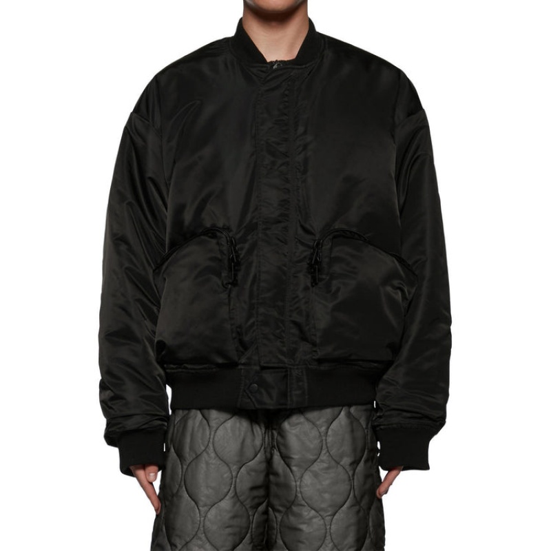 Black Men's Onitsuka Tiger Bomber Jackets Online India | Y6Y-0528