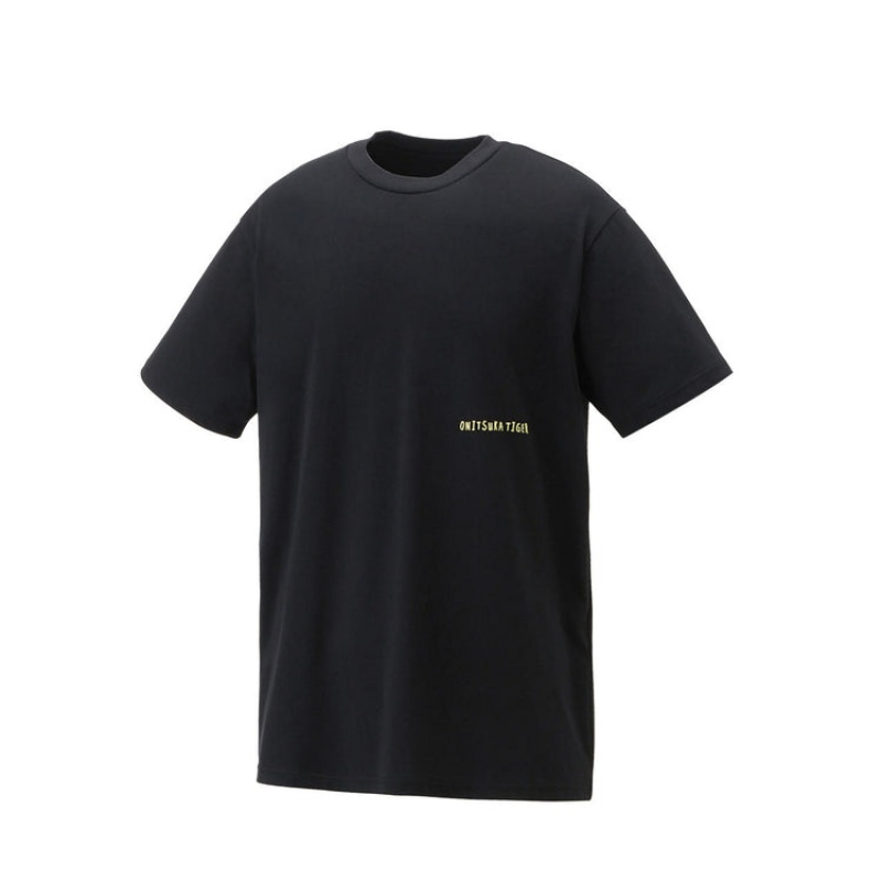 Black Men's Onitsuka Tiger Graphic T Shirts Online India | H2Z-1498