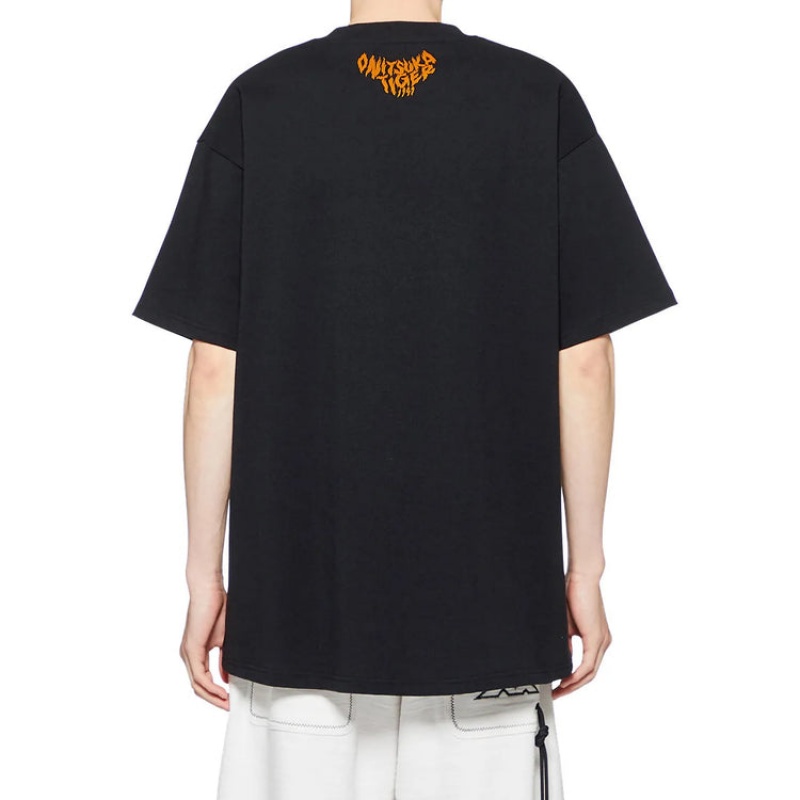 Black Men's Onitsuka Tiger Graphic T Shirts Online India | O1E-6597