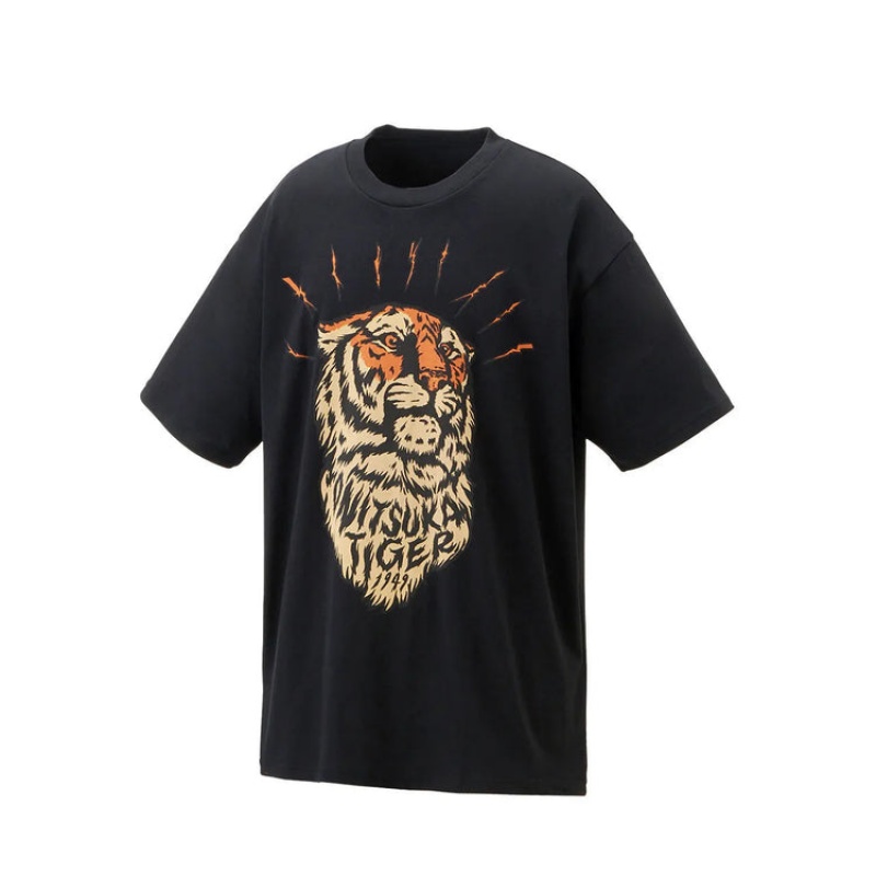 Black Men's Onitsuka Tiger Graphic T Shirts Online India | O1E-6597