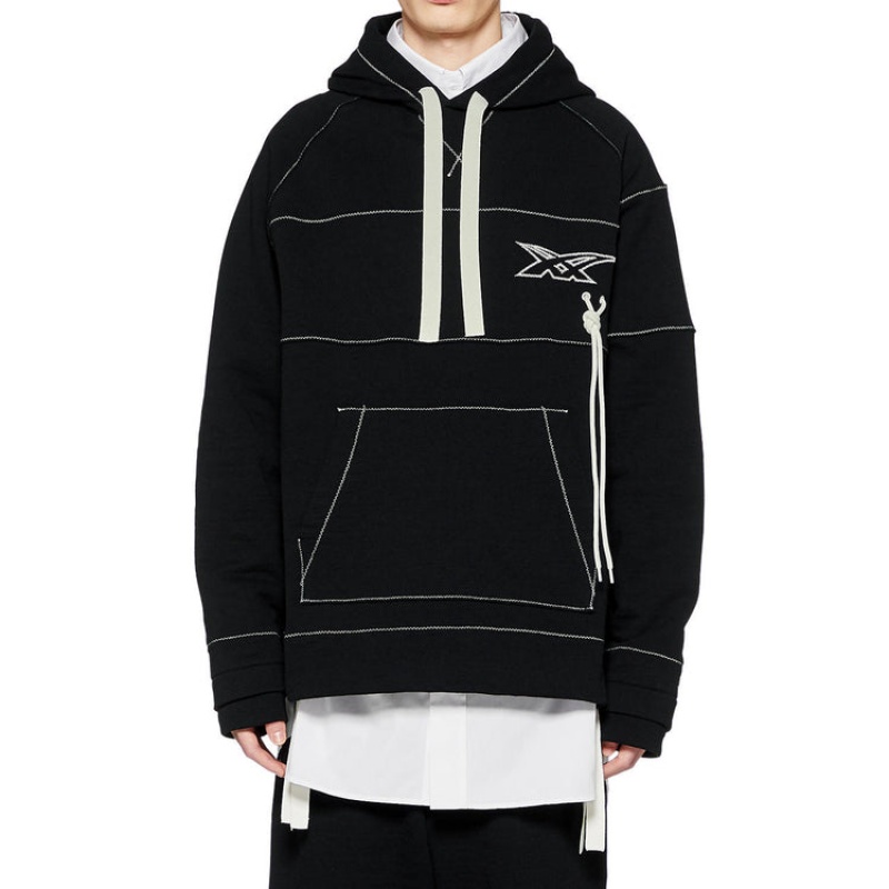 Black Men's Onitsuka Tiger Hoodie Online India | E0I-8260