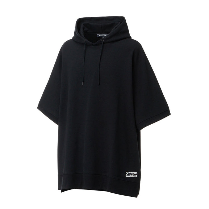 Black Men's Onitsuka Tiger Hoodie Online India | K0H-6719