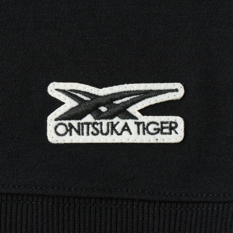 Black Men's Onitsuka Tiger Hoodie Online India | K0H-6719