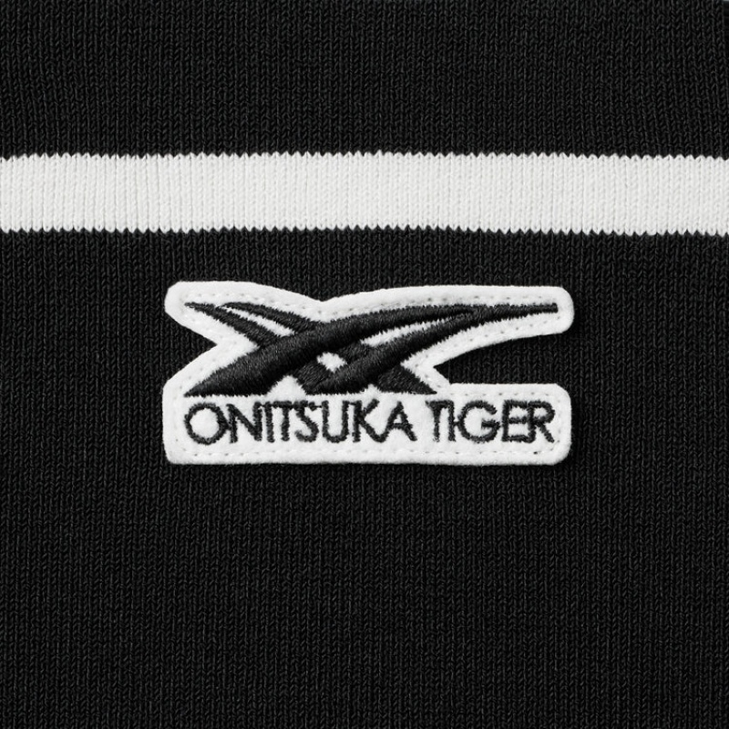 Black Men's Onitsuka Tiger Knit Cardigan Sweaters Online India | Q0C-7508