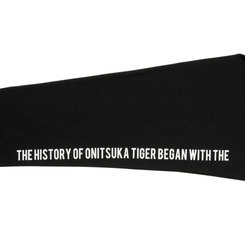 Black Men's Onitsuka Tiger LS T Shirts Online India | V9W-3973