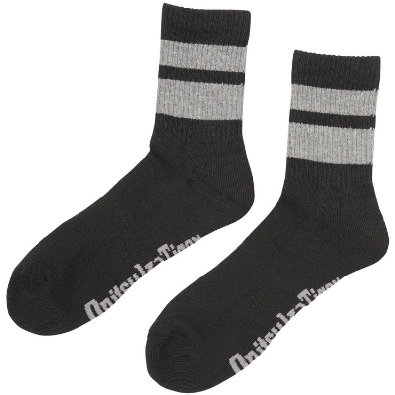 Black Men\'s Onitsuka Tiger Middle Socks Online India | B3U-3682