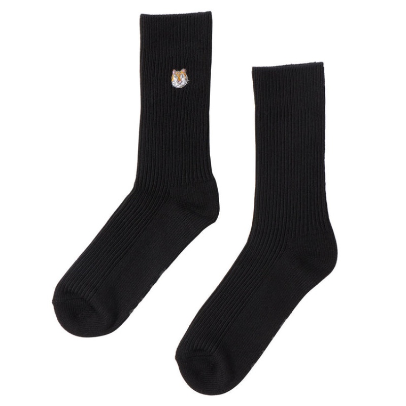 Black Men\'s Onitsuka Tiger Middle Socks Online India | S2R-9740