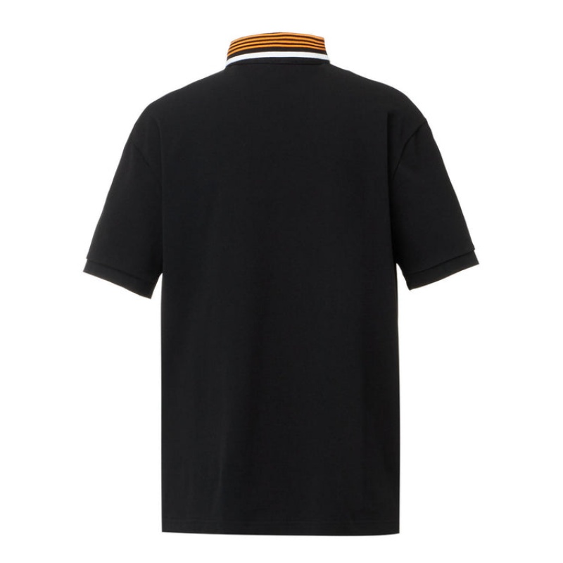 Black Men's Onitsuka Tiger Polo Shirt Shirts Online India | X4E-7760