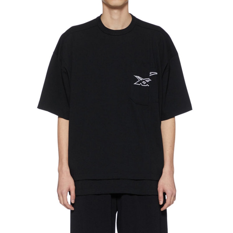 Black Men's Onitsuka Tiger SS T Shirts Online India | J9K-5495