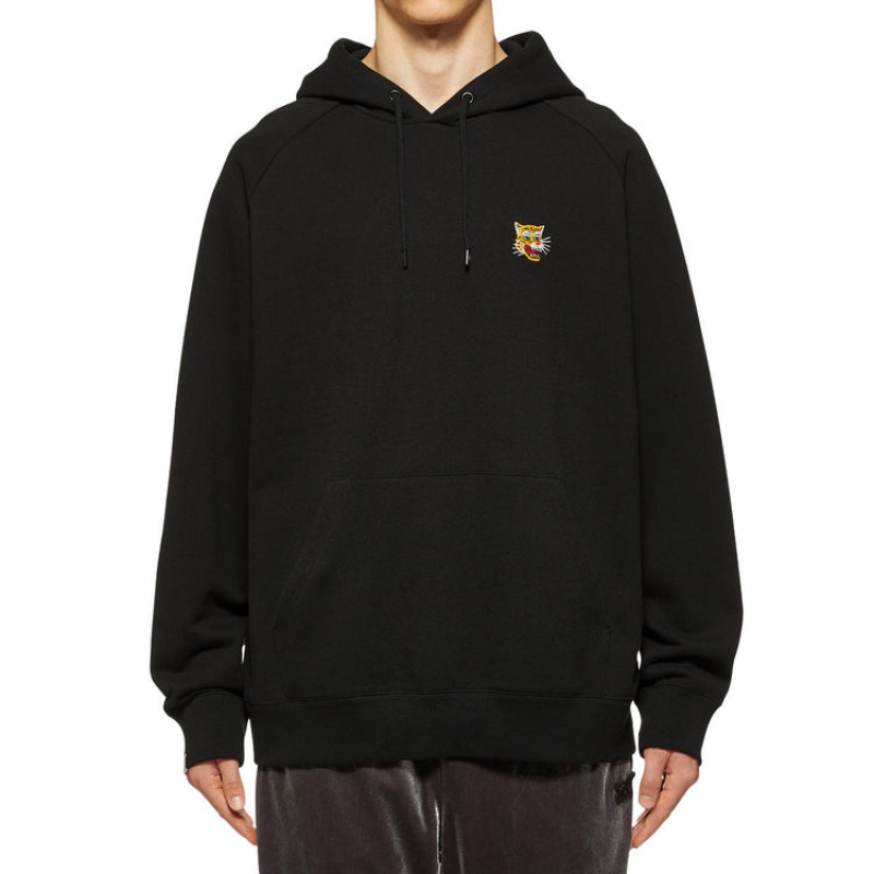 Black Men's Onitsuka Tiger Sweat Hoodie Online India | J3G-4690