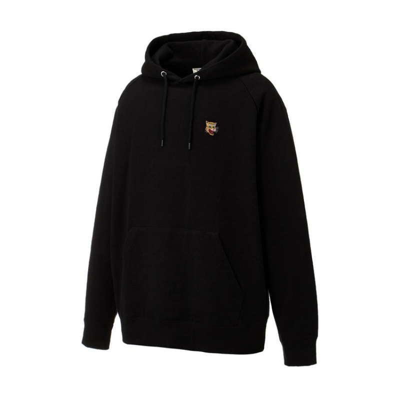 Black Men's Onitsuka Tiger Sweat Hoodie Online India | J3G-4690