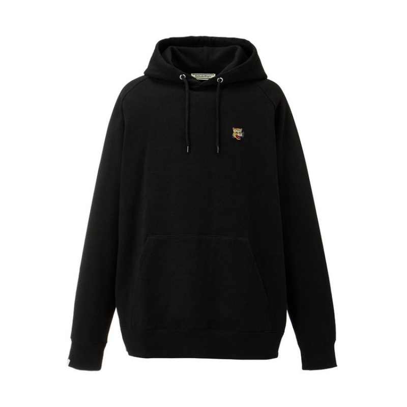 Black Men\'s Onitsuka Tiger Sweat Hoodie Online India | J3G-4690