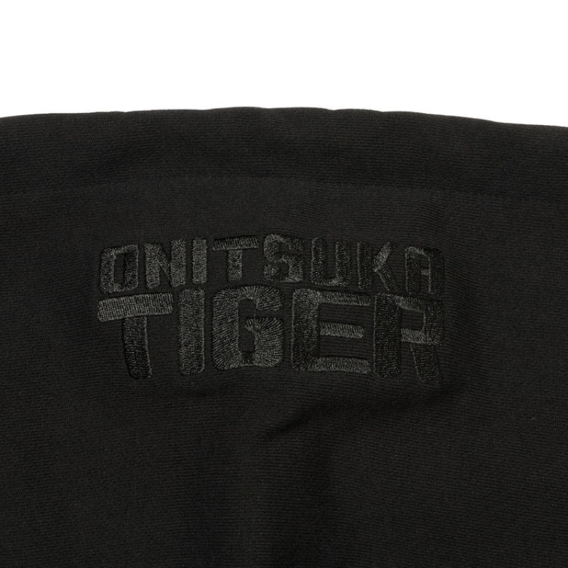 Black Men's Onitsuka Tiger Sweat Hoodie Online India | G7Y-4292