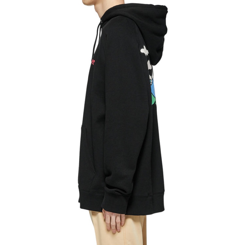 Black Men's Onitsuka Tiger Sweat Hoodie Online India | I8J-5299